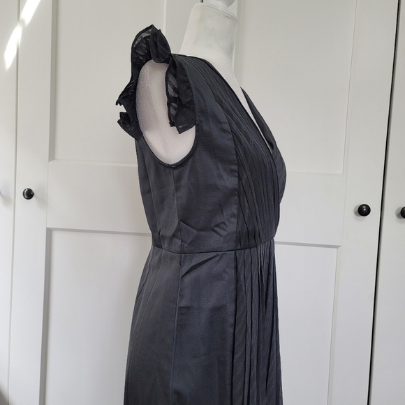 C.Luce black pleated vneck dress - Picture 5 of 8